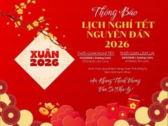 Thông báo lịch nghỉ Tết nguyên đán Bính Ngọ 2026