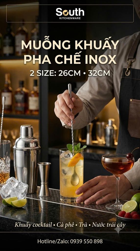 7 dụng cụ bar và pha chế cơ bản cho quán cà phê, nhà hàng