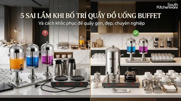 5 sai lầm khiến quầy đồ uống buffet kém chuyên nghiệp và cách khắc phục