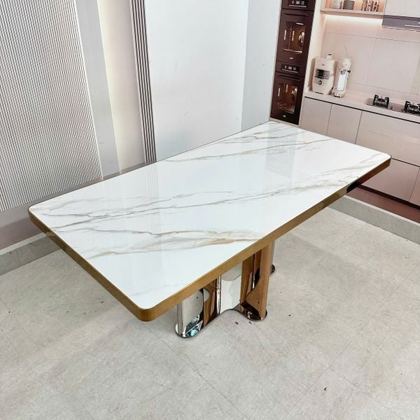 mặt đá viền inox
