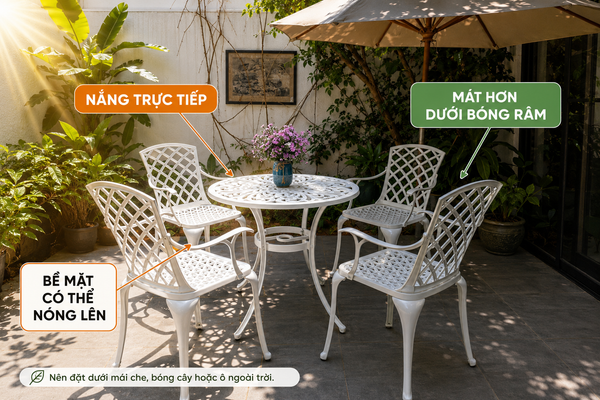bàn ghế nhôm đúc ngoài trời