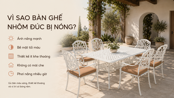 bàn ghế nhôm đúc ngoài trời