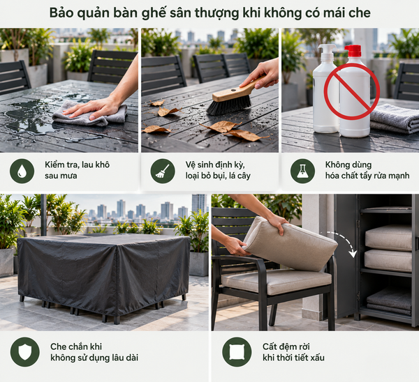 bàn ghế sân thượng