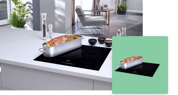 Chức năng gộp thành 1 vùng nấu lớn của Beko HIXI84700UF