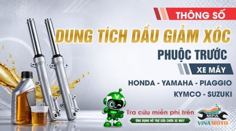 Tra cứu dung tích dầu giảm xóc phuộc trước xe máy