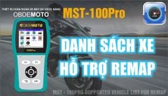 Danh sách xe hỗ trợ REMAP trên MST-100Pro