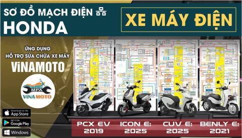 SƠ ĐỒ MẠCH ĐIỆN XE MÁY ĐIỆN HONDA : ICON e:, CUV e:, BENLY e:, PCX EV