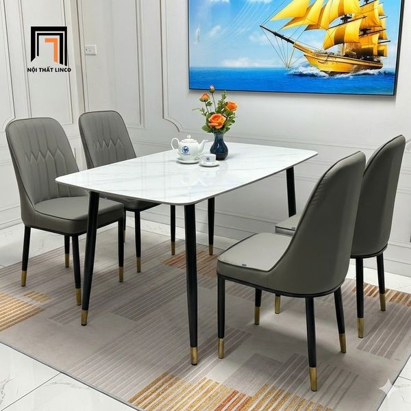 bàn ăn, bộ bàn ghế ăn đá, bàn ăn 1m2 4 ghế ngồi, bộ bàn ăn chung cư, set bàn ghế ăn kiểu dáng hiện đại