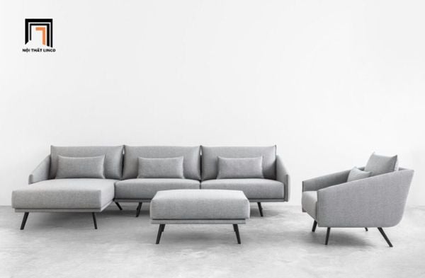 sofa, ghế sofa, sofa góc l vải nỉ xám, bộ ghế sofa góc 2m3 x 1m6, sofa góc căn hộ chung cư, sofa góc giá rẻ, sofa góc hiện đại