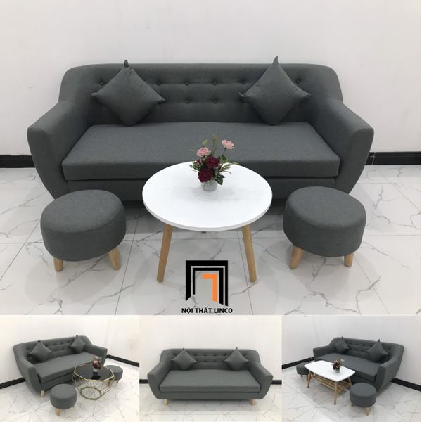 sofa, bộ ghế sofa, sofa băng, sofa văng xám đậm, bộ ghế sofa giá rẻ, sofa băng 1m9, ghế sofa chung cư