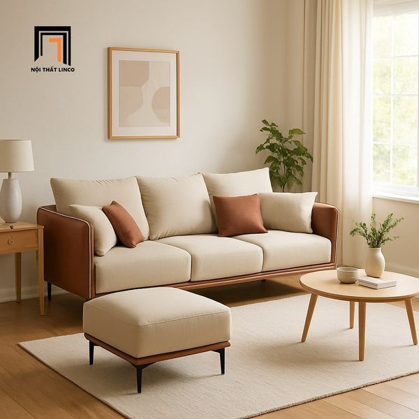 sofa, ghế sofa, bộ ghế sofa góc L da công nghiệp, sofa góc 2m2 x 1m6 phòng khách trẻ trung, sofa góc nhỏ gọn