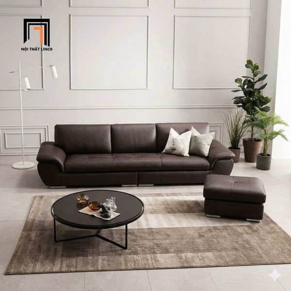 sofa băng, sofa văng, bộ ghế sofa phòng khách, sofa da nâu đậm, sofa cao cấp, sofa hiện đại, sofa băng gia đình