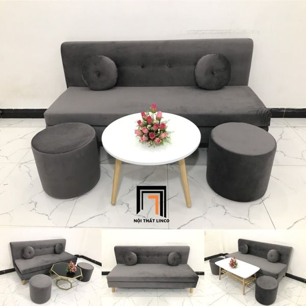 sofa, ghế sofa, bộ ghế sofa 1m7, sofa xám đen vải nhung, bộ ghế sofa chung cư, sofa nhỏ gọn, bộ ghế sofa giá rẻ, sofa phòng khách