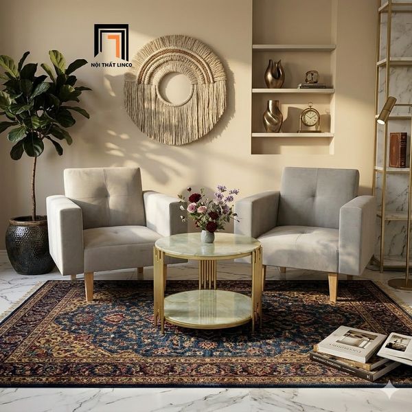 sofa, ghế sofa, sofa đơn xám trắng vải nhung, sofa đơn căn hộ chung cư, ghế sofa đơn ngồi đọc sách