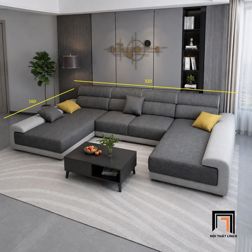 sofa dài chữ U 3m2