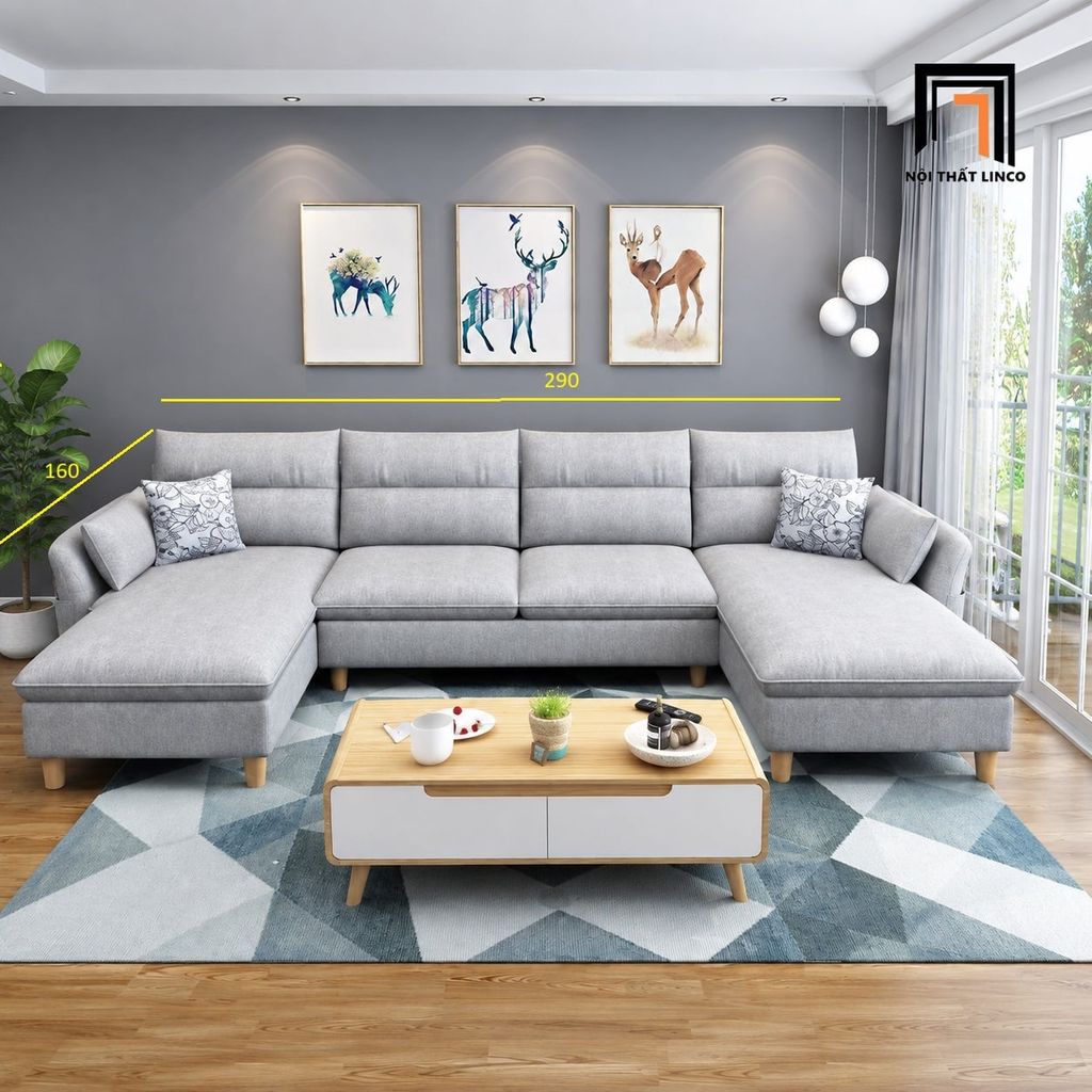 sofa chữ U dài 2m9 giá rẻ