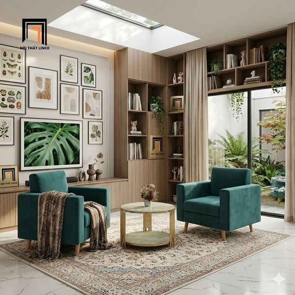 sofa, ghế sofa, sofa đơn xanh lá vải nhung, sofa đơn phòng khách nhỏ, sofa đơn vải nhung, ghế sofa ngồi tiếp khách
