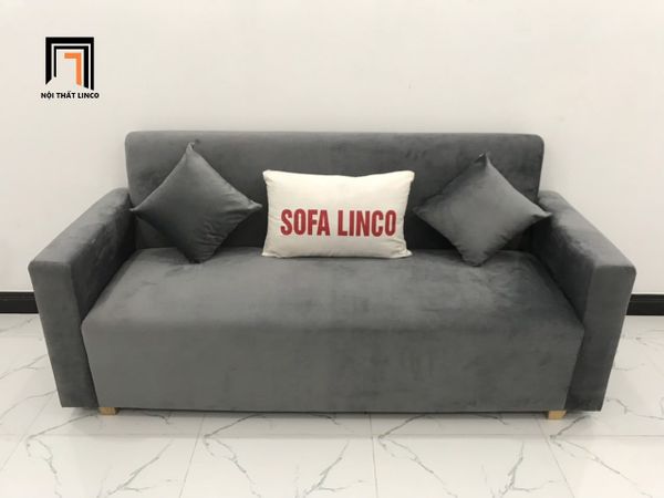 sofa, ghế sofa, bộ ghế sofa băng, sofa văng giá rẻ, sofa băng xám đen vải nhung, sofa băng 1m9