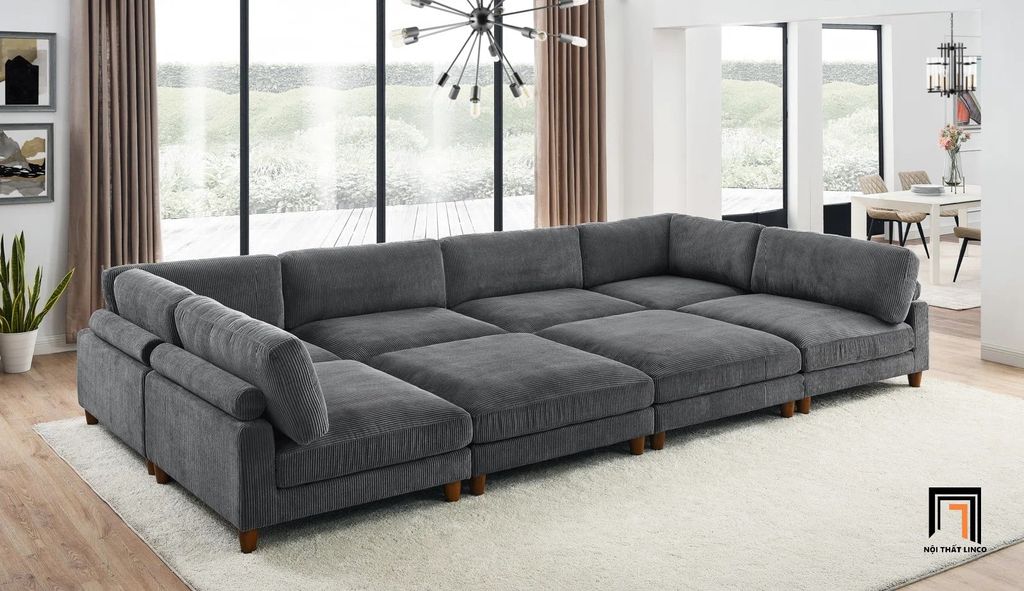 sofa chữ U dài 3m4 cho phòng khách