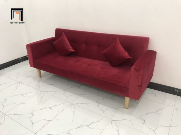 sofa, ghế sofa, bộ ghế sofa đỏ đô vải nhung, sofa giường 2m, sofa giường nằm, bộ ghế sofa giá rẻ
