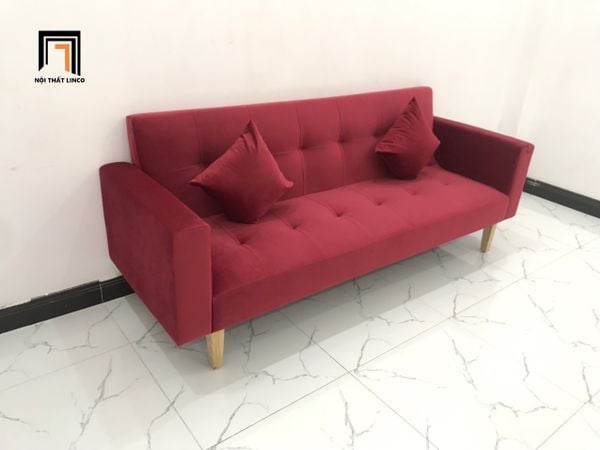 sofa, ghế sofa, bộ ghế sofa đỏ đô vải nhung, sofa giường 2m, sofa giường nằm, bộ ghế sofa giá rẻ