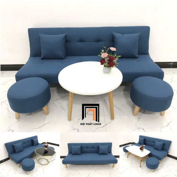 sofa, ghế sofa, sofa giường, sofa bed, sofa giá rẻ, bộ ghế sofa 1m7, sofa màu xanh dương, sofa vải bố