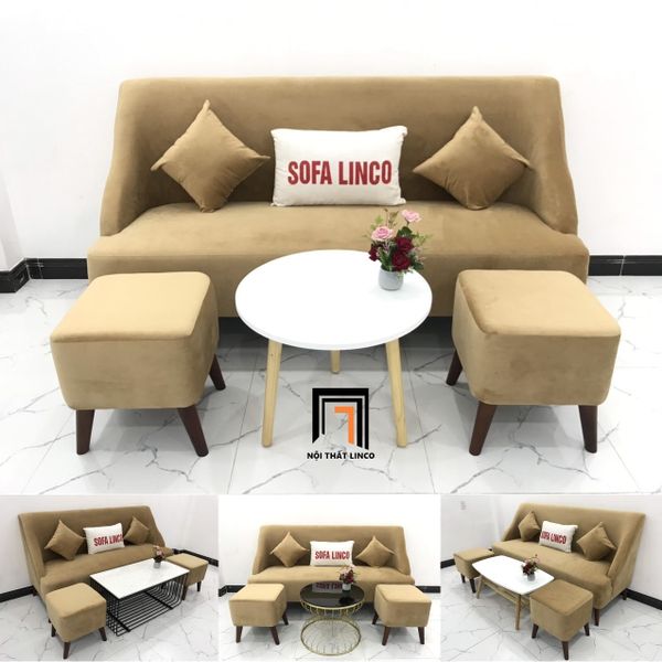 bộ ghế sofa băng, sofa băng, sofa văng, ghế sofa màu nâu sữa, sofa giá rẻ, sofa 1m9