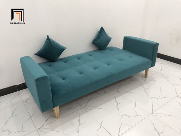 sofa, ghế sofa, bộ ghế sofa giường, sofa bed, sofa giường vải nhung, ghế sofa xanh lá, sofa giường dài 2m