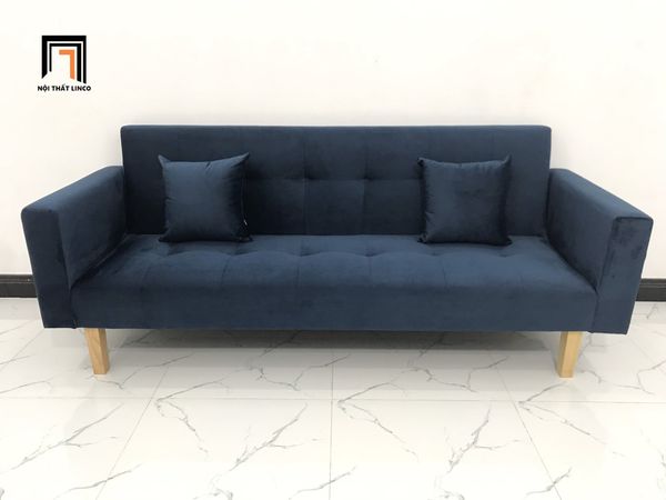 sofa, ghế sofa, bộ ghế sofa xanh đậm, sofa vải nhung, sofa giường 2m, sofa bed bật giường nằm, sofa giá rẻ