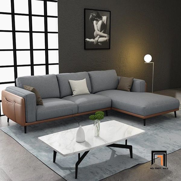 sofa, ghế sofa, sofa góc chữ l, bộ ghế sofa góc khung da nệm vải, sofa góc 2m5 x 1m6, sofa góc cao cấp