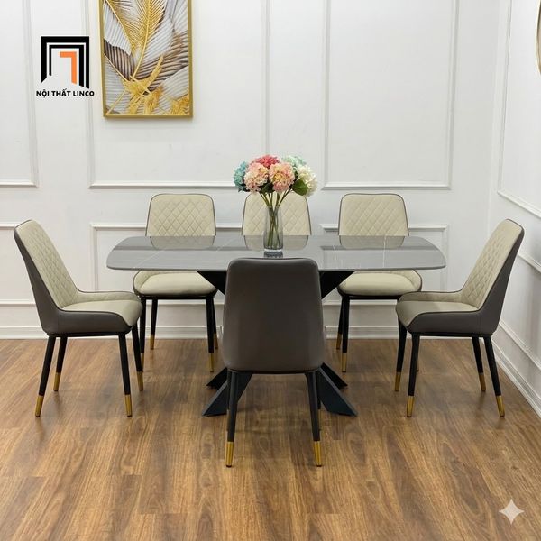 bàn ăn, bộ bàn ăn đá ceramic 6 ghế, bàn ghế ăn cao cấp, set bàn ăn sang trọng, bộ bàn ăn hiện đại