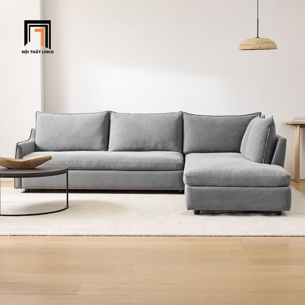 sofa, ghế sofa, sofa góc vải nỉ xám, sofa góc 2m4 x 1m8, bộ ghế sofa gia đình cao cấp, sofa góc đẹp
