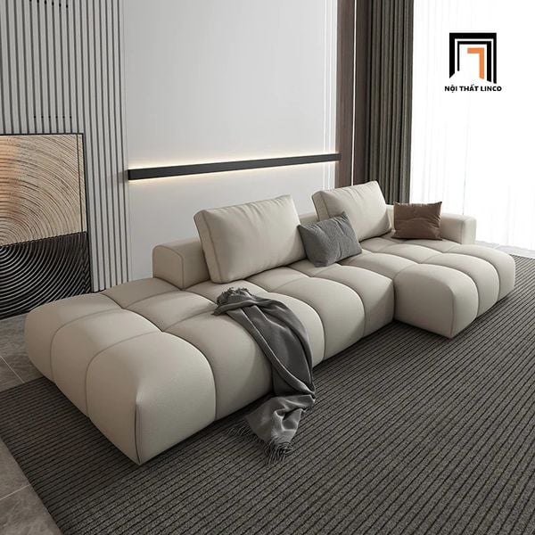 sofa, ghế sofa, sofa góc da công nghiệp, bộ ghế sofa da giả màu xám trắng, sofa góc hiện đại, sofa góc chung cư