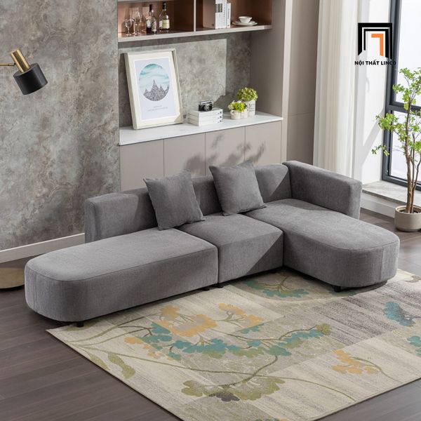 sofa, ghế sofa, bộ ghế sofa giá rẻ, sofa góc 2m8 x 1m6, sofa góc vải nỉ màu xám, sofa góc căn hộ chung cư
