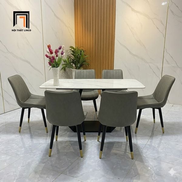 bàn ăn, bộ bàn ăn đá ceramic, set bàn ăn 6 chỗ, bộ bàn ăn phòng bếp hiện đại, bàn ghế ăn gia đình, bộ bàn ăn đẹp