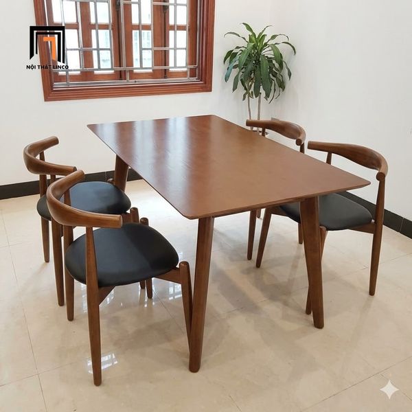 bàn ăn, bộ bàn ghế ăn giá rẻ, bộ bàn ăn gỗ màu nâu, set bàn ăn giá rẻ cho nhà bếp, bàn ghế ăn bọc da giả
