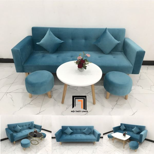 sofa, ghế sofa, bộ ghế sofa giường, sofa giá rẻ, sofa giường nằm 2m, sofa giường màu xanh dương, set ghế sofa gia đình