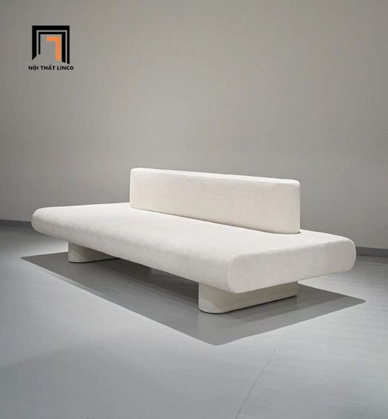sofa, ghế sofa chờ, sofa dài 1m6 xám trắng vỉa nỉ mềm