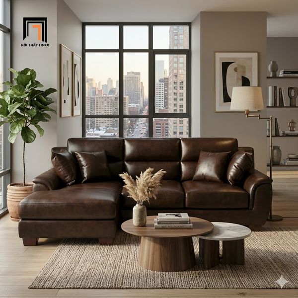 sofa, bộ ghế sofa góc, sofa góc da công nghiệp, sofa góc 2m4 x 1m6, sofa góc sang trọng, sofa góc gia đình hiện đại