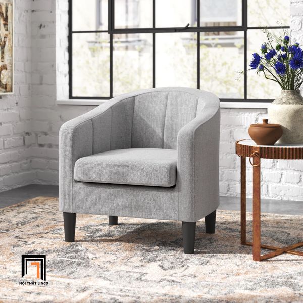 sofa, ghế sofa, sofa đơn xám trắng vải nỉ bố, sofa đơn giá rẻ, sofa đơn phòng khách nhỏ gọn, sofa đơn xinh xắn