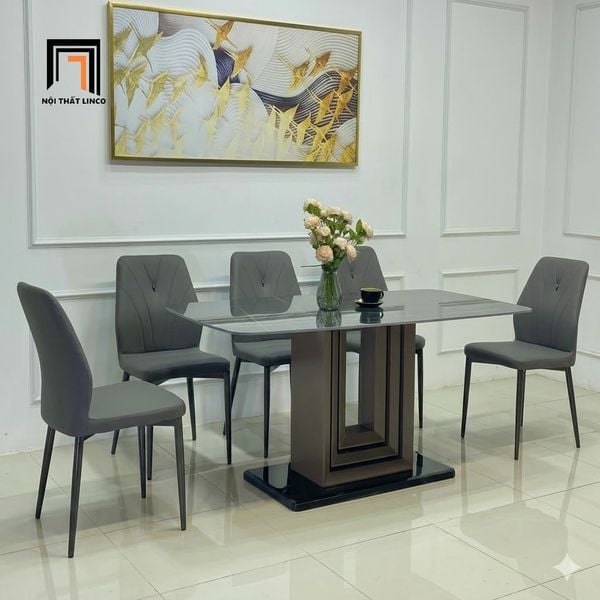 bàn ăn, bộ bàn ăn đá ceramic, set bàn ghế ăn 6 chỗ ngồi, bộ bàn ăn phòng bếp hiện đại, bàn ăn cao cấp