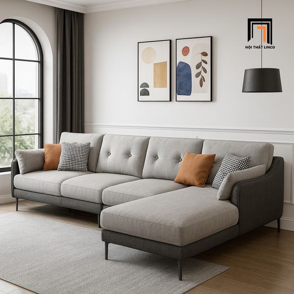 sofa, ghế sofa, sofa góc vải nỉ, sofa góc 2m8 x 1m6, bộ ghế sofa góc hiện đại, sofa góc trẻ trung