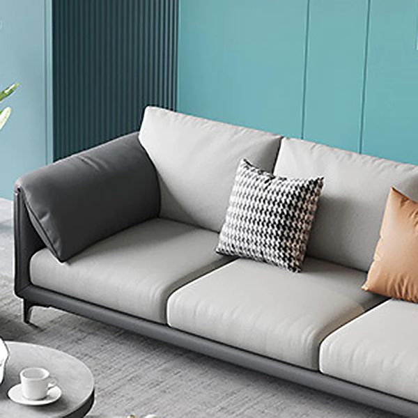 sofa, ghế sofa, sofa góc da chống mực màu xám, bộ ghế sofa góc 2m4 x 1m6, sofa góc phòng khách hiện đại