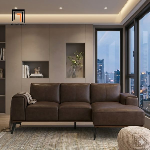sofa góc, sofa l, sofa góc l da công nghiệp, sofa góc sang trọng, bộ ghế sofa góc hiện đại, sofa góc 2m3 x 1m6, sofa góc đẹp