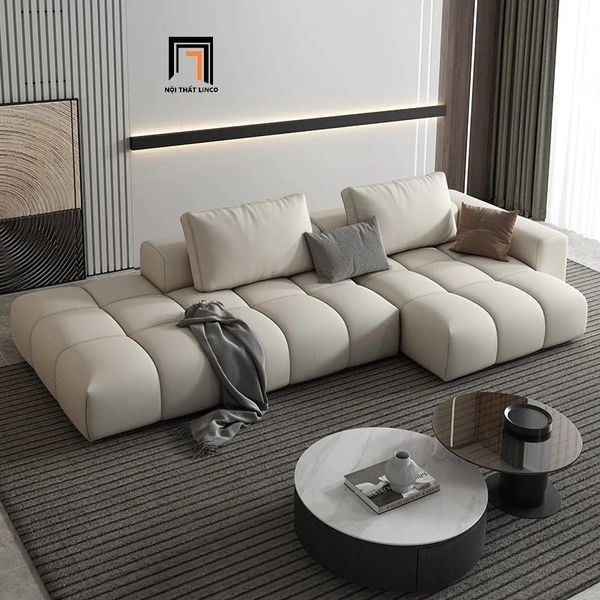 sofa, ghế sofa, sofa góc da công nghiệp, bộ ghế sofa da giả màu xám trắng, sofa góc hiện đại, sofa góc chung cư