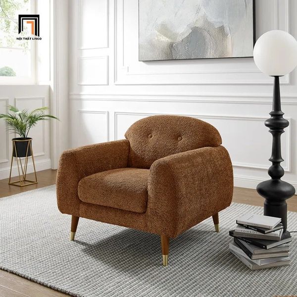 sofa, ghế sofa, sofa đơn kiểu cong, sofa đơn bọc vải nỉ mềm, sofa đơn phòng khách gia đình, sofa đơn sảnh chờ