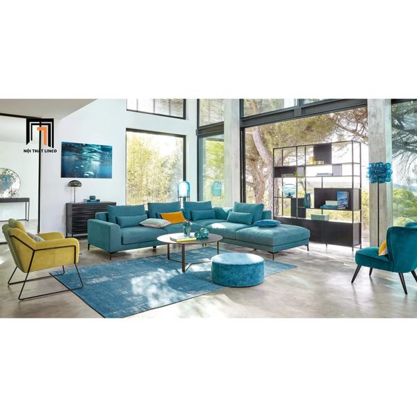 sofa, ghế sofa, bộ ghế sofa góc, sofa góc 2m4 x 2m2, sofa góc vải nhung màu xanh lá, sofa góc giá rẻ chung cư