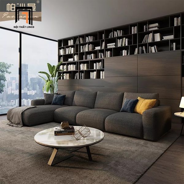 sofa, ghế sofa, sofa góc 3m x 1m6, sofa góc phòng khách gia đình, bộ ghế sofa góc chữ l, sofa góc vải nỉ mềm