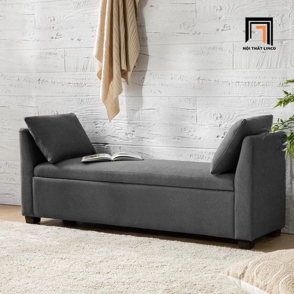 sofa, ghế sofa, sofa bench, sofa đôn, ghế sofa chờ vải nỉ xám ghi, sofa đôn 1m3 x 45