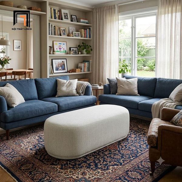 sofa, ghế sofa, sofa đôn dài 1m4, sofa đôn vải nỉ, ghế sofa trắng kem